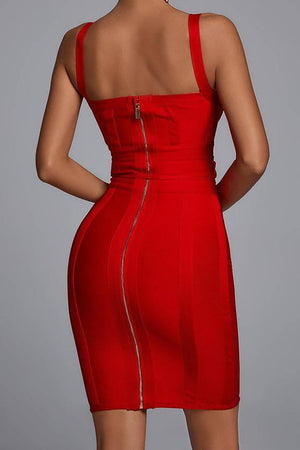 Sexy Bodycon Straps Zipper Back Short Cocktail Party Dress