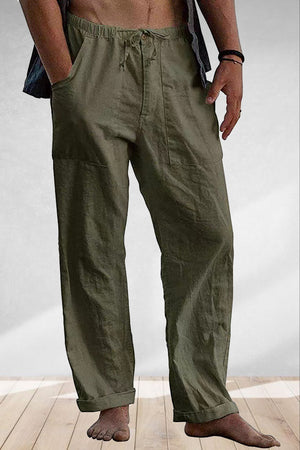 Men's Apricot Relaxed Fit Elastic Waist Pant