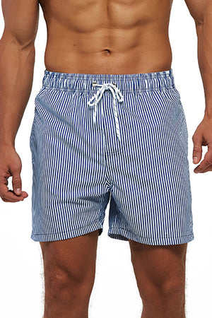 Men's Summer Stripes Lace-up Beach Shorts