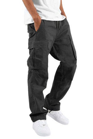 Men's Beige Relaxed Fit Elastic Waist Cargo Shorts