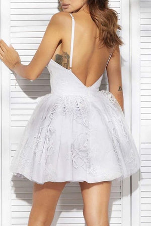 Lilac Tulle A Line Short Party Dress With Applique