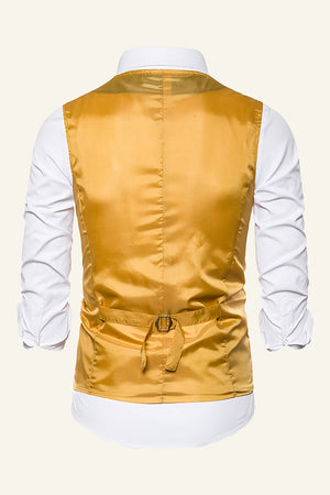 Golden Sequined Men's Prom Vest With Free Bow Tie