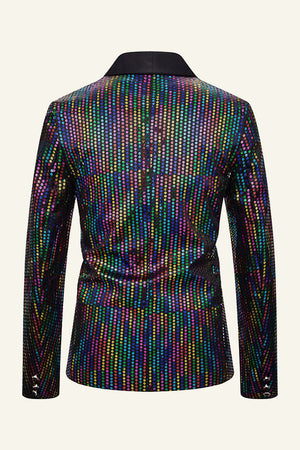 Multicolor Sequined Shawl Lapel Men's Blazer