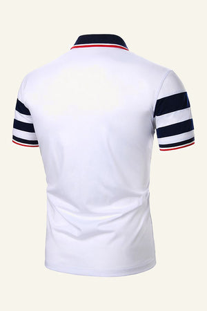 Stripes Cotton Short-sleeve Casual Polo Shirt