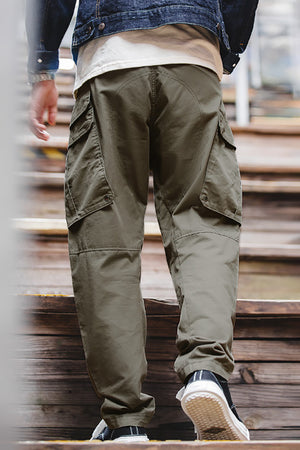 Men's Army Green Relaxed Fit Cargo Pant