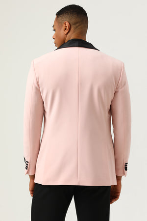 Pink Vested 3-Piece Shawl Lapel One Button Men's Tuxedo Suit