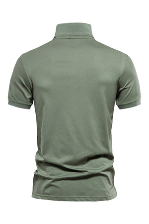 Army Green Short Sleeves Casual Polo Shirt