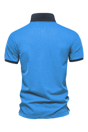 Blue Dots Classic Short Sleeves Casual Polo Shirt