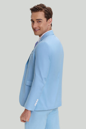 Sky Blue 3 Piece Notch Lapel Modern Fit Men's Suit