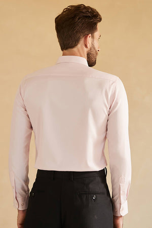 Pink Spread Collar Slim Fit Men's Suit Shirt