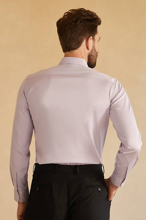 Purple Spread Collar Slim Fit Men's Suit Shirt