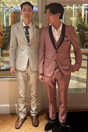 Men's Light Purple 3-Piece Shawl Lapel Prom Suits