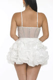 Glitter Beaded Satin A-line Strapless Short Homecoming Dress With Ruffles