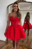 Pink Beaded Corset A Line Tiered Homecoming Dress