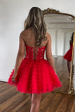 Pink Beaded Corset A Line Tiered Homecoming Dress