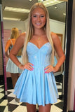 Sparkly Beaded Corset A Line Strapless Homecoming Dress