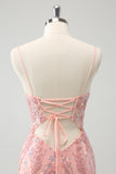 Glitter Blush Beaded Tight Homecoming Dress