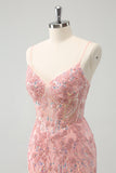 Glitter Blush Beaded Tight Homecoming Dress