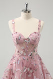 Glitter Blush A Line Corset Short Homecoming Dress with Sequins