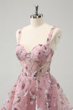 Glitter Blush A Line Corset Short Homecoming Dress with Sequins