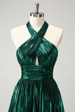 Sparkly Metallic Dark Green Short Homecoming Dress