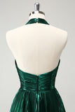 Sparkly Metallic Dark Green Short Homecoming Dress