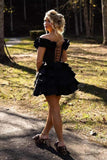 A-Line Sparkly Golden Sleeveless Ruffle Tiered Corset Homecoming Dress