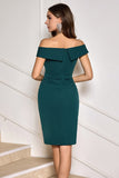Dark Green Off The Shoulder Tight Prom Dress