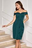 Dark Green Off The Shoulder Tight Prom Dress