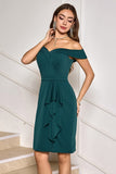 Dark Green Off The Shoulder Tight Prom Dress