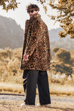 Winter Mid-Length Leopard Faux Fur Men Coat