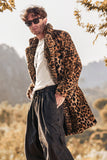 Winter Mid-Length Leopard Faux Fur Men Coat