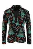 Dark Green Printed 3 Piece Christmas Men's Suits