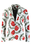 White Christmas Printed 3-Piece One Button Men's Suits