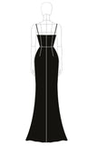 Black Mermaid Spaghetti Straps Sequins Prom Dress
