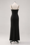 Mermaid Satin Simple Black Tie Dress