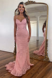 Pink Sheath Prom Dress with Appliques