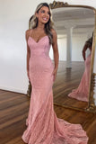 Pink Sheath Prom Dress with Appliques