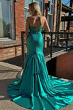 Sparkly Mermaid Strapless Green Prom Dress