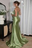 Mermaid Green Sequins Prom Dress With Slit