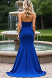 Royal Blue Mermaid Sweetheart Satin Long Formal Dress