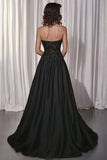 Sparkly Lace Satin A Line Sweetheart Prom Dress with Appliques