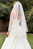 Strapless Ivory A Line Pleated Long Wedding Dress