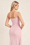 Candy Pink Mermaid Spaghetti Straps Bridesmaid Dress
