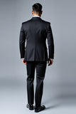 Black Notched Lapel 3 Pieces Men's Prom Suits