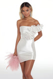 Bodycon White Off The Shoulder Short Graduation Dress