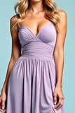 Lilac A Line Simple Prom Dress With Slit