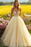 Daffodil Strapless A Line Appliqued Prom Dress