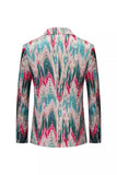 Men's Colourful Printed Notched Lapel Prom Blazer