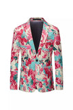 Floral Colourful Notched Lapel Men's Blazer